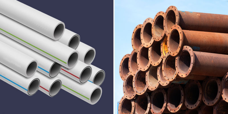 PVC or metal pipes